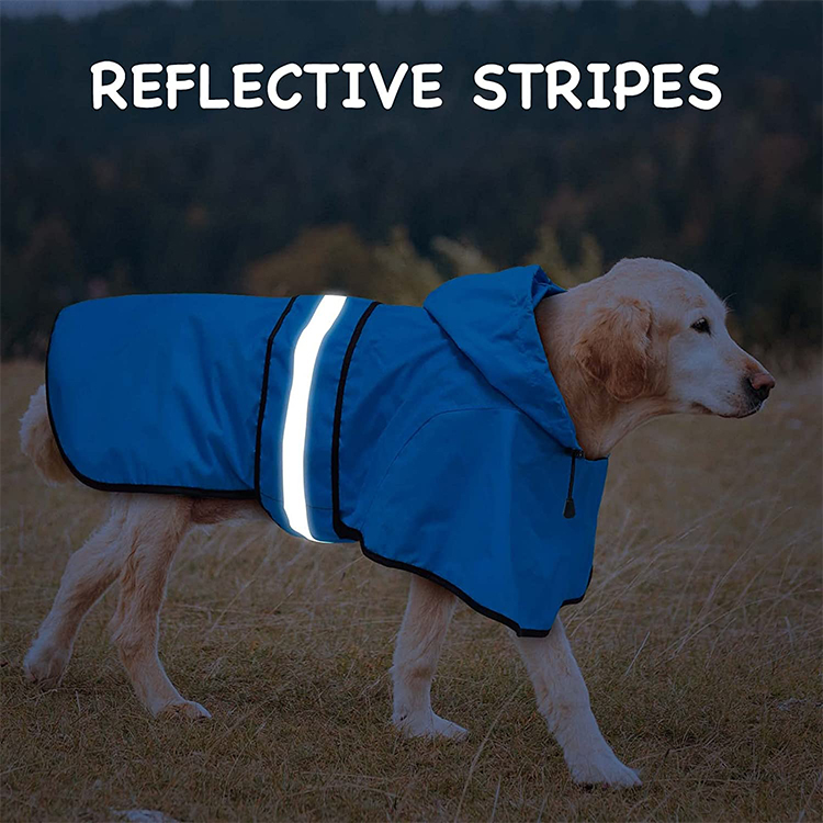 Chubasquero reflectante ligero para perros con capucha GRDAR-6