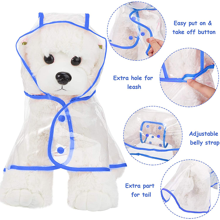 Chubasquero para perros, chaqueta impermeable transparente para mascotas, ropa impermeable de plástico para cachorros, GRDAR-2