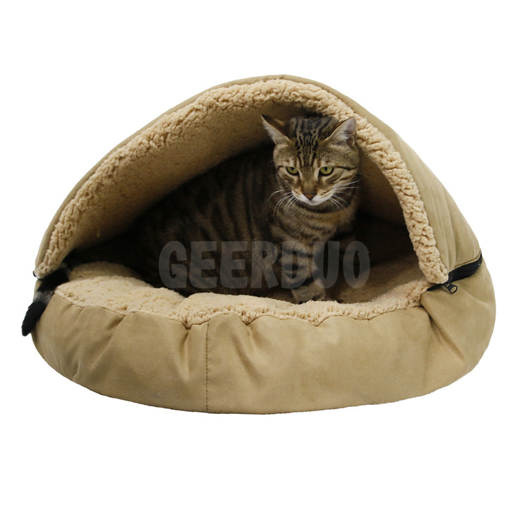 Cama cueva para mascotas con capucha extraíble para perros o gatos GRDDC-1