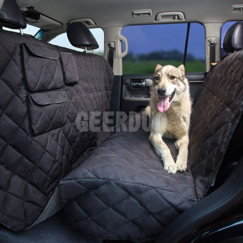 Funda de asiento trasero para perro de color negro para automóviles, camiones y SUV GRDSB-7