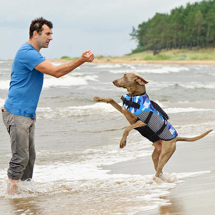 Chaleco salvavidas para perros de camuflaje, chaleco de seguridad para mascotas, traje de baño de seguridad Ripstop en piscina, playa, lago, Kayak, barco, natación, surf, GRDAJ-4