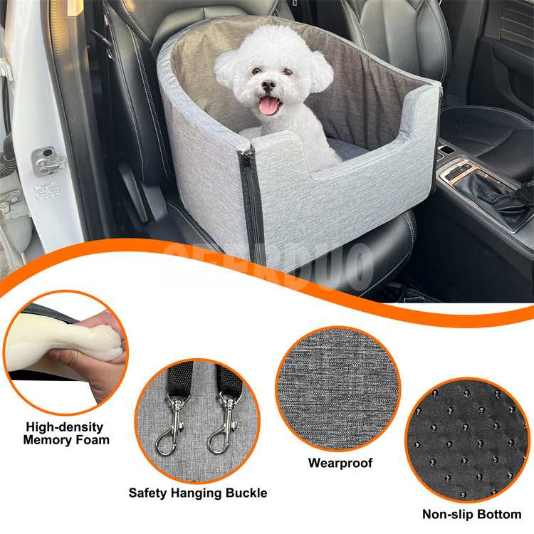 Asiento de coche para perros Booster Pet Safe Car Bucket Seat Sofá con cinturón de seguridad GRDO-22