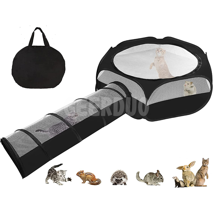 Productos para mascotas Corral de ejercicio de metal plegable y corralito para mascotas con túnel GRDCP-10