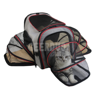 Bolsa de transporte para mascotas plegable expandible de 3 lados con almohadilla de vellón GRDBC-3