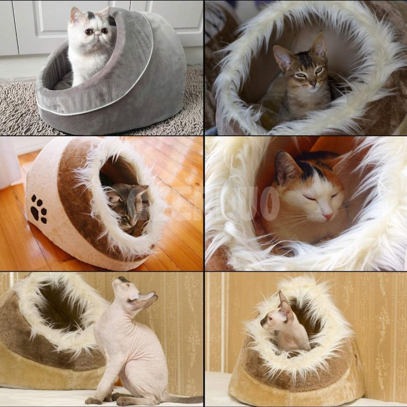 Cueva de cama de felpa para mascotas para gatos/perros pequeños GRDDC-4