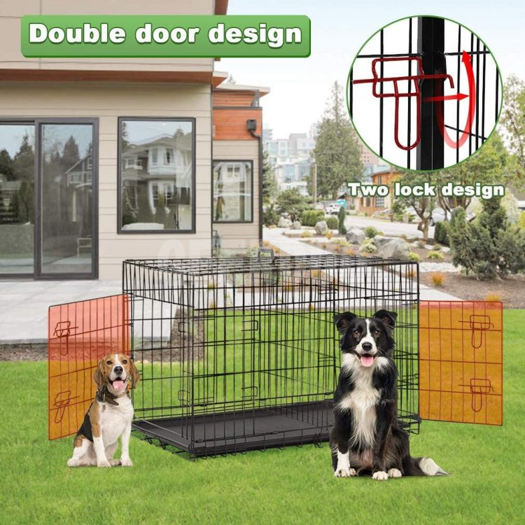 Jaulas para perros plegables Mental Best Pet de varios tamaños con puerta doble GRDCC-1