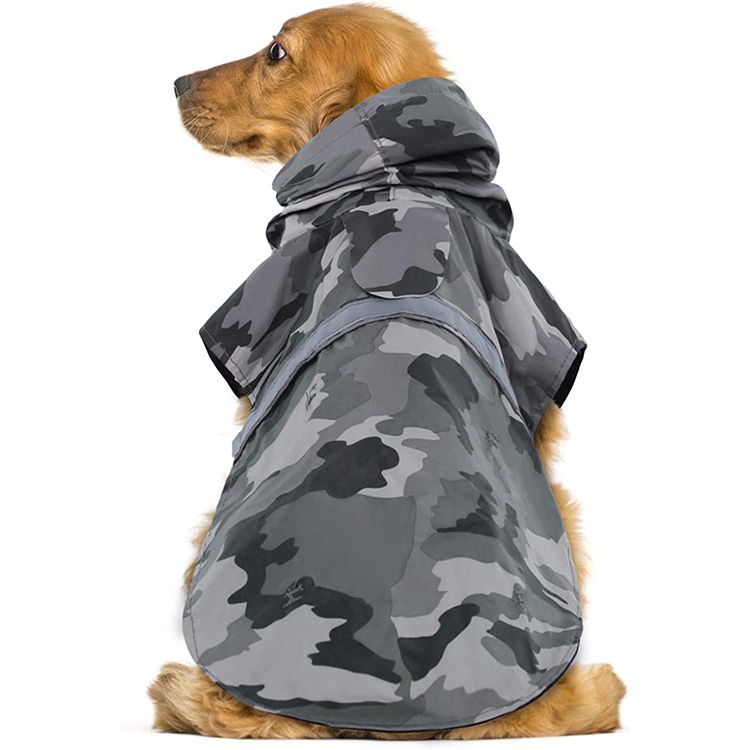 Impermeable para perros Camuflaje Chaqueta impermeable para mascotas con orificio para correa GRDAR-9